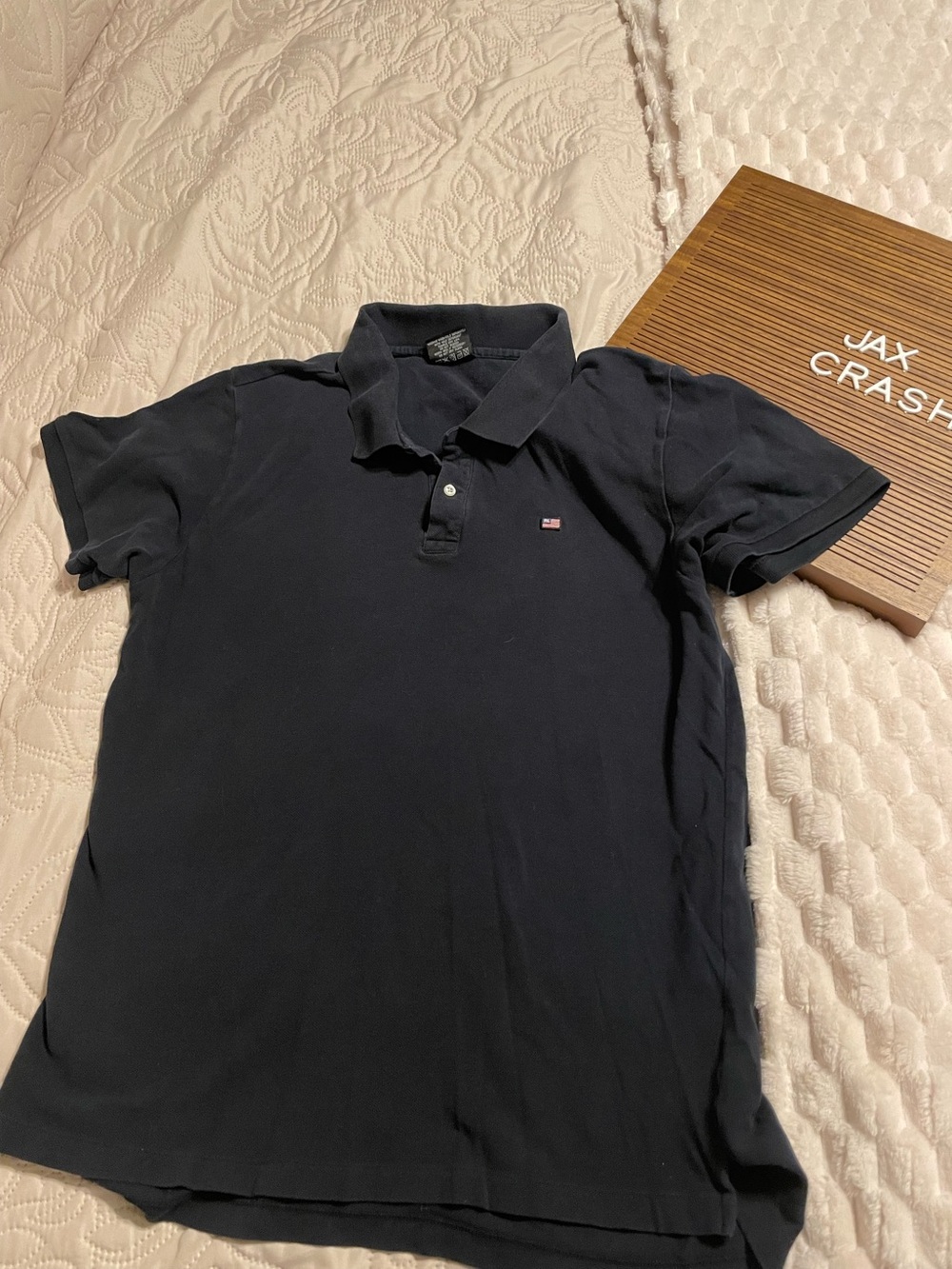 Ralph Lauren polo Men's Black Polo Shirt with Flag Logo